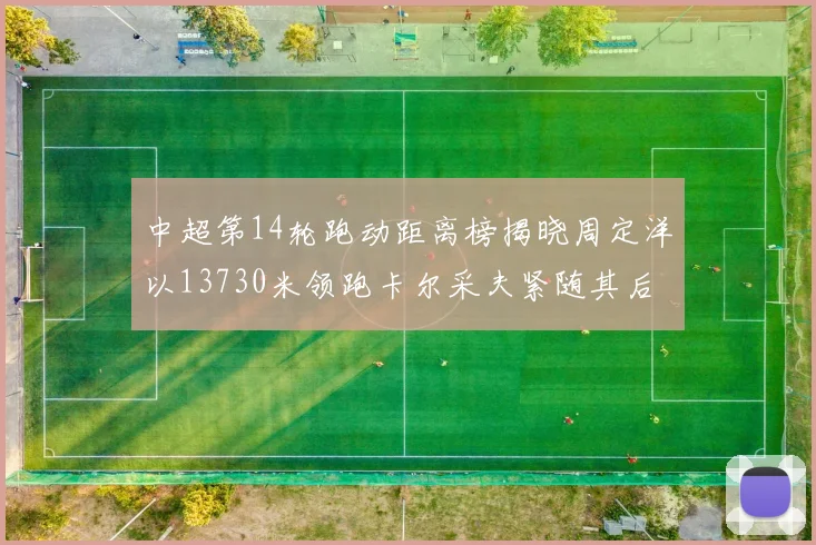 中超第14轮跑动距离榜揭晓周定洋以13730米领跑卡尔采夫紧随其后